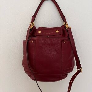 Marc Jacobs Burgundy Leather Hobo Bag